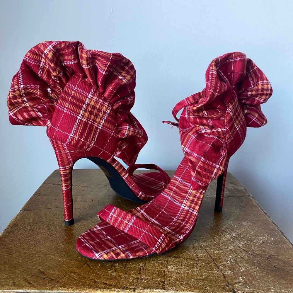 Jeffrey Campbell Cheshire Plaid Ruffled Heel